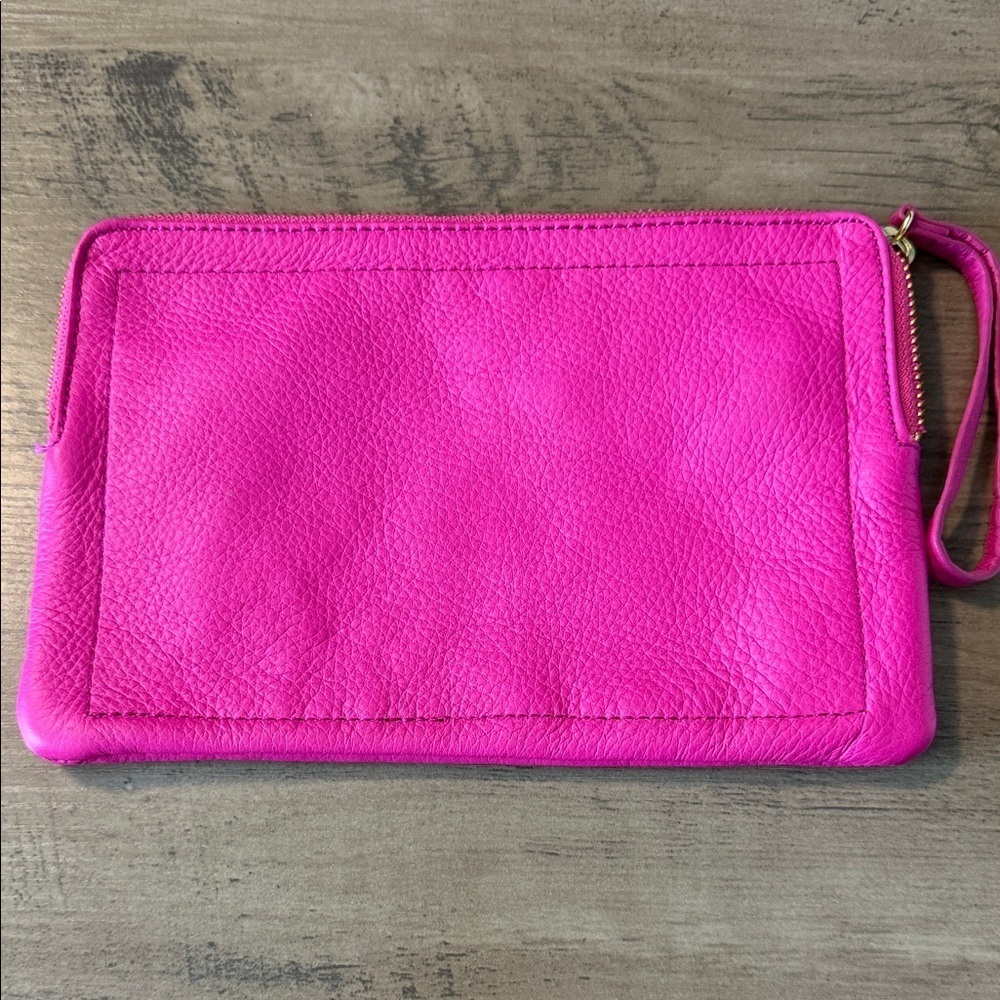 GAP Fuchsia Pink Leather Wristlet Wallet - soft butter leather